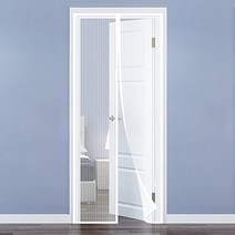방충망틀제작 폴딩도어방충망 방충망시공 자기 도어 창 스크린 여름 안티 모기 곤충 파리 버그 자동 폐쇄 주방 침실 에어컨 룸 커튼, 하얀, 100x210cm