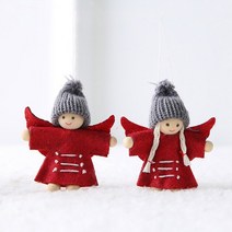 Couplechristmas2pcs 장식품 천사 인형 크리스마스 트리 엘프 펜던트 크리스마스 홈 장식 새해 선물 장식품, 스타일 1