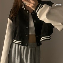 크롭야구점퍼 항공 데일리 여성 여자 야구 점퍼 잠바