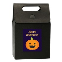 도나앤데코 손잡이상자 종이 핸들박스 소 블랙 10p + 러블리 할로윈 happy halloween 펌킨 사각5cm스티커 10p, 1세트