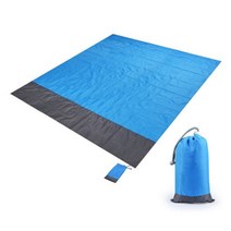 캠핑 매트 휴대용 접이식 야외 경량 포켓 비치 모래 방지 담요 피크닉, 200cm 210cm, 파란색
