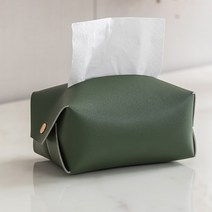 가죽수납함 노르딕 엠보가죽 티슈케이스 가정용 응접실이 있다 냅킨 넵킨용통 차량용 커버 종이봉투 3884442230, 올리브 그린 티슈케이스