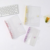 PVC 컬러 투명 6공 육공 만년 일기 다이어리 꾸미기 A5 A6 커버, 06 : 컬러투명_A5_로즈골드