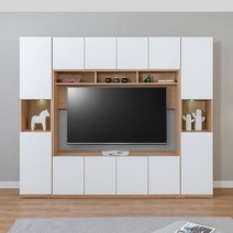 블리스데코 루시드 2400 월플렉스 높은 TV 거실장 세트 BOS019, 그레이