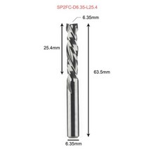 밀링 커터 목공 위아래 컷 2 플루트 나선형 카바이드 도구 CNC 라우터 압축 목재 엔드 밀 비트, SP2FC-D6.35-L25.4