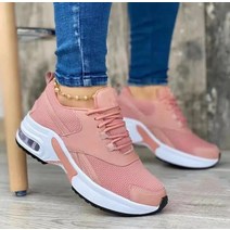 의자 가스스프링 바퀴중심봉 여성 스니커즈 경화 신발 통기성 메쉬 에어 쿠션 레이스업 스포츠 신발 여성, 03 37, 04 분홍색_03 37