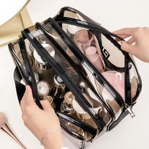 (e)월드비젼 2칸 화장품 파우치 여행용 수납가방 백인백 소품정리