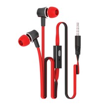 귀 안아픈 이어폰 3.5mm 유선 헤드셋 이어 버드 이어폰 스포츠 헤드셋 마이크 포함 iPhone Xiaomi 이어폰, 02 Red