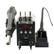 용접기 용접용품 납땜 스테이션 8586 760w 2 in 1 digital display smd rework hot air gun 솔더 인두 220v esd 용접 납땜 제거 수리, 검은 색, 협력사, 110v 미국 플러그