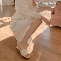 로즈블로썸 멜팅브라운 여성 데일리 뮬슬리퍼 토오픈 로우힐 9color (8249147)