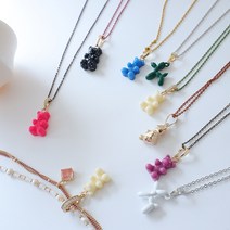 목걸이체인 50cm 5종 팔찌줄 목걸이줄 신주 악세사리 만들기 재료 부자재 공예 DIY, 두줄묶음체인_1.인디핑크