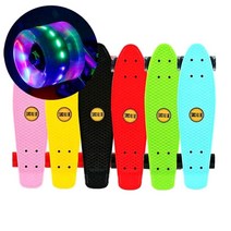 크루져 보드 LED 스케이트 숏보드 페니보드 56cm, 핑크