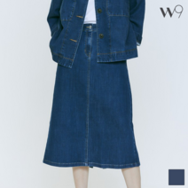 투미 W9 라이크라 A라인 롱 데님 스커트_TMKAA25W23-T