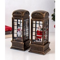 8814 공중전화 LED 워터볼 오르골 2종, 눈사람