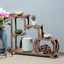 DNX138859고급 원목 진열 장식장/찻잔 다관 화분(36x29cm)