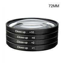 4PCS 매크로 클로즈업 렌즈 필터 키트 +1 +2 +4 +10 49/52/55/58/62/67/72/77/82mm, 72mm, 한개옵션2