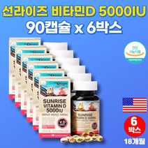 미국 성장기 어린이 청소년 20대 30대 40대 50대 80대 남자 여자 노년층 메가 고용량 비타민D 5000 디 비타민d35000iu, 6박스