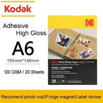 가정용사진인화기 폴라로이드 스티커사진 인생네컷 휴대용 원래 kodak 인화지 자체 접착, a6 스티커 120g 20p
