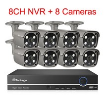 멀티포트충전기 100w c타입 techage 보안 카메라 시스템 8ch 5mp hd, 없음, 8ch 8탄 카메라