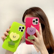 케이알글로벌꽃모양 그립톡 아크릴 튤립 귀여운 스마트톡 에폭시 이지그립 톡홀더 그립팝 스마트폰 거치대 악세사리빠른배송, 노랑