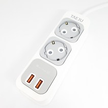 USB 클릭탭 납작 멀티탭 신형 2구, 2포트, 1개, 3m