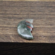 1.2 인치 힐링 크리스탈 달얼굴 동상 레이키 쿼츠 초승달 펜던트 만들기 피스 청금석 자수정 홈 장식 공예품 선물, [01] 1pcs, [23] Africa Blood Stone