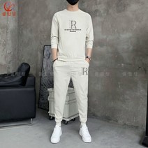 셀럽당 남자 세트 긴팔 티+바지 트렌드 멋스러운 트레이닝 와이드 투피스