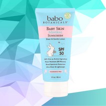 바보 보태니컬 비건 베이비 스킨 미네랄 어린이용 방수 선크림 키즈선크림 SPF50 89ml 1개 Babo Botanicals Baby Suncream SPF50 89ml 1Pack, 선크림 89ml