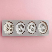4 캐비티 라운드 실리콘 비누 금형 천연 수 세미 비누 만들기 키트 금형 4pcs 수 세미 슬라이스 인하 포함, Oval Set