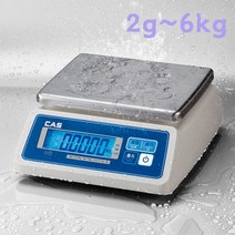 카스 방수형 단순 중량 저울 SWII-CW 2g 단위 최대 6kg, 혼합색상