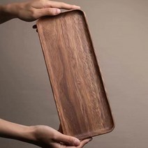 아카시무 커피 트레이 블랙 호두 직사각형 식품 컵 홈 데코 나무 보석 수납 접시 초밥 디저트 사탕 대나무 차 주방 식기 잡화 커피/차/음료/음식/아침 식사를 위한 황금 손잡이가 있, [01] walnut 29x10.8cm