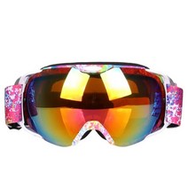 스키 스노우 보드 고글 안경 이중 렌즈 UV400 김서림 방지 남성 여성 마스크 또는, 분홍