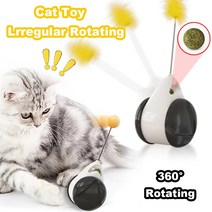 야외그네고양이를위한 스마트 고양이 장난감 텀블러 스윙 Catnip balance와 대화 형 자동차 불규칙한 회전, 01 White