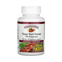 네추럴팩터스 포도씨 추출물 100mg 폴리페놀 베지캡슐, 60정 1개