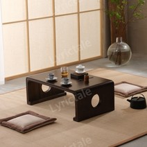 나주소반 레트로밥상 좌식테이블 전통찻집카페, 50 x 40 x 30 라이트 브라운