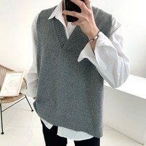 램스울 오버핏 브이넥 니트베스트(3color)