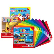 종이나라 캐릭터 100매색종이 뽀로로 핑크퐁 타요 x5개, 종이나라 캐릭터 100매색종이 뽀