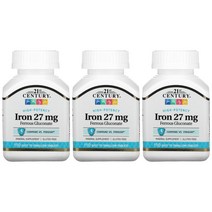 21 센츄리 철분제 미네랄보충 철분 Iron 27mg 하이 포텐시, 110정, 3개