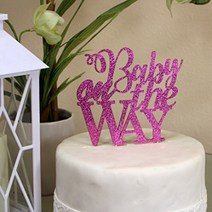 All About Details Pink Baby On The Way Cake Topper 6 x 8, 1