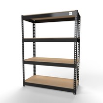 울트라랙 가로90x깊이40x높이120cm 4단 무볼트앵글 조립식앵글 선반 베란다선반 철제선반 가구, 흑색