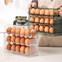 냉장고 계란정리함 에그트레이 30구 한판 대용량 케이스, 그린