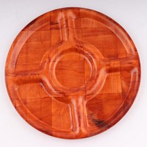 byrouge 가벼운압축형 원형 5절판 안주접시 1P 나무접시 우드플레이트 안주접시 안주사라 마른안주접시