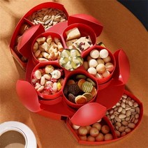 하트 모양 건조 과일 접시 및 견과류 보관함 홈 거실 커피 테이블 스낵 사탕 회전 디자인, 한개옵션0