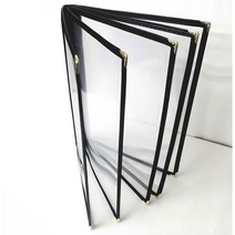 [을지메뉴] 투명메뉴판 블랙 6page