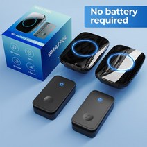 초인종 현관 비상벨 무선 차임벨 도어벨 설치 스마트 자체 전원 방수 무선 초인종 도어 벨 차임 링 배터리, 04 2Button 2Receiver_02 EU