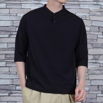 타운클로 남성용 C 헨리넥 7부 티셔츠