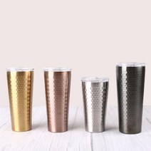 홈아트 벌집 이중진공 컬러 스텐컵(무료각인서비스 뚜껑별매), 350ml, 골드