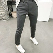 용된다 남자 겨울 기모 빅사이즈 슬림핏 슬랙스