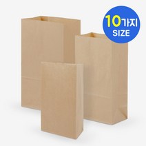 나우스팩 크라프트 종이봉투 (1000장) - 10가지 사이즈, 크라프트 종이봉투 1호 1000장