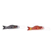 GHSHOP 6 pcs windsock 플래그 물고기 일본 잉어 플래그 홈 야외 매달려 장식, 공단, 레드+블랙